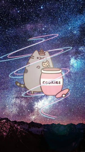 Pusheen In The Galaxy Picsart Wallpaper