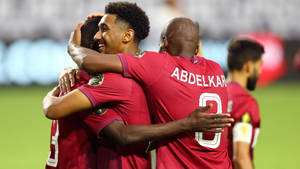 Qatar National Football Team Group Hug Wallpaper