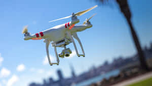 Quadcopter Drone In Flight Wallpaper