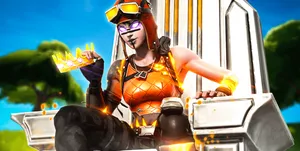 Queen Blaze Fortnite Sitting On A Throne Wallpaper