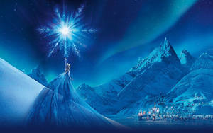 Queen Elsa Conjures Up A Magical Snowflake Wallpaper