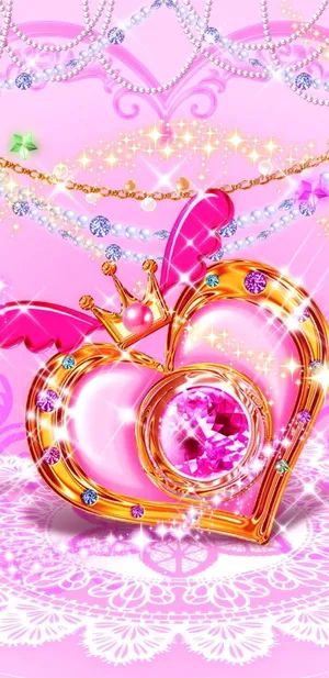 Queen Girly Sparkly Heart Wallpaper