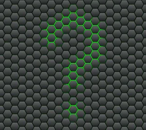 Question Mark Neon Green Hive Pattern Wallpaper