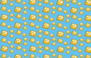 Question Mark Super Mario Themed Digital Art Wallpaper