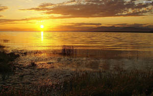 Quiet Lake At Sundown Wallpaper