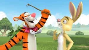 Rabbit And Tigger 3d Wallpaper