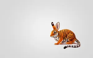 Rabbit With Tiger Pattern Wallpaper