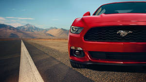 Race Red Ford Mustang Gt V8 Wallpaper