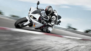 Racing White-black Motorcycle Wallpaper