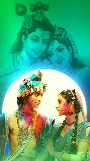 Radha Krishna Serial Green Wallpaper