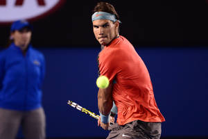 Rafael Nadal At Intense Match Wallpaper