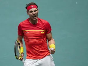 Rafael Nadal Multicolored Tennis Outfit Wallpaper