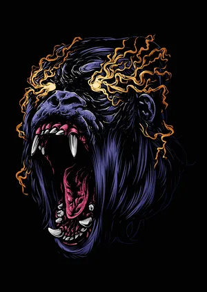 Raging Gorilla Art Wallpaper