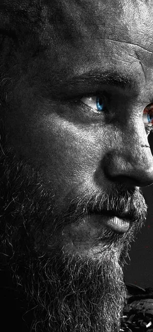 Ragnar Lothbrok 4k Side Profile Black And White Wallpaper