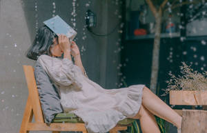 Rain Nature Woman Sitting While Raining Wallpaper