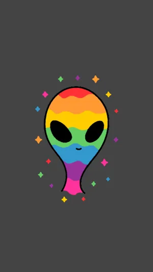 Rainbow Alien Lgbt Phone Wallpaper
