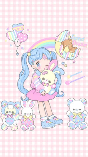 Rainbow Anime Girl Wallpaper