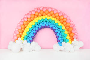 Rainbow Balloons Design Wallpaper