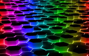 Rainbow Hexagon Led Light Wallpaper