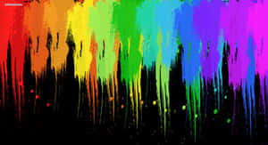 Rainbow Paint Dripping Art Painting Wallpaper
