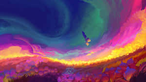 Rainbow Sky 4k Painting Wallpaper