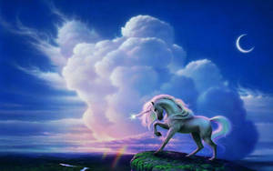 Rainbow Unicorn Of The Sky Wallpaper