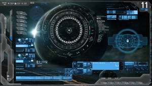 Rainmeter Blue Technology Design Skin Wallpaper