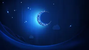 Ramadan Blue Crescent Moon Wallpaper