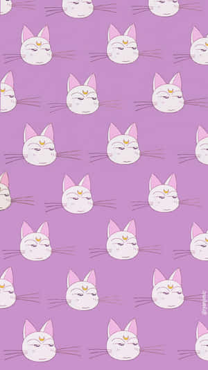 Random Cute Artemis Sailor Moon Pattern Wallpaper