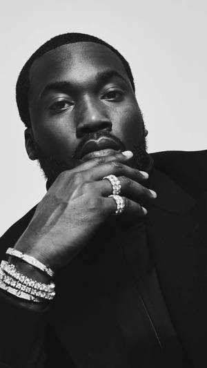 Rapper Meek Mill Black And White Wallpaper