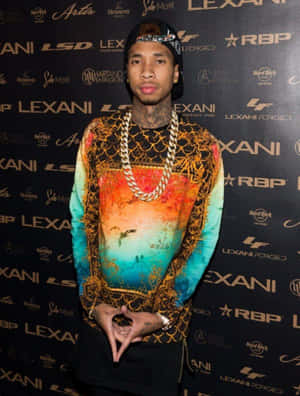Rapper Tyga Celebrating Success Wallpaper