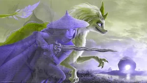 Raya And The Last Dragon Heroes Retro Art Wallpaper