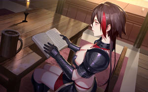 Reading Anime Woman Wallpaper