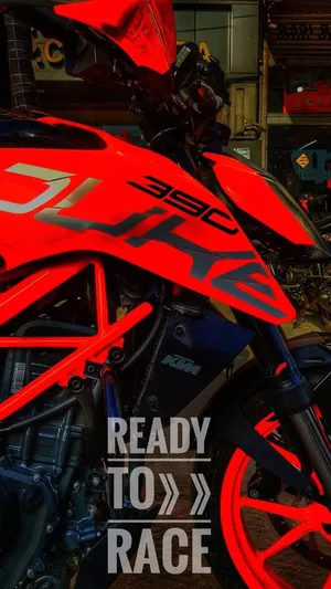Ready To Race Red Ktm Iphone Wallpaper