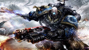 Ready Your Bolters: The Ultramarines Space Marine Enter Battle Wallpaper