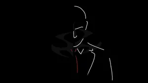Real Hitman Black Aesthetic Line Art Wallpaper