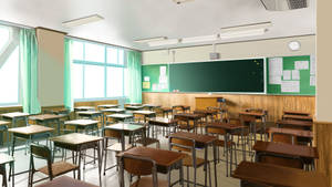 Realistic Anime Classroom Wallpaper