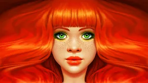 Really Cool Red-haired Beauty Wallpaper