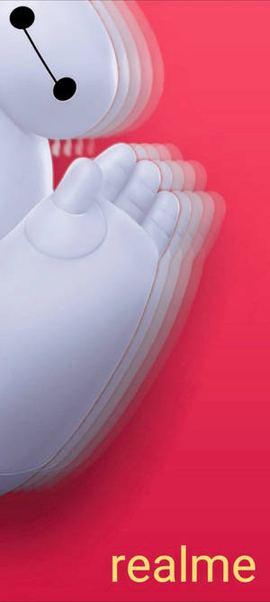 Realme 6 Punch Hole Baymax Waving Wallpaper