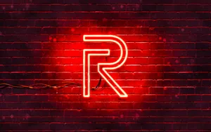 Realme Logo Neon Sign Red Wallpaper