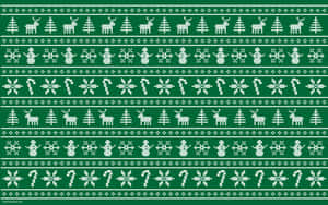 Recurring Pattern In An Array On A Green Sweater Wallpaper