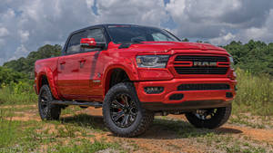 Red 2019 Ram Truck Wallpaper