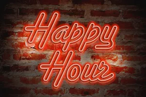 Red Aesthetic Happy Hour Wallpaper