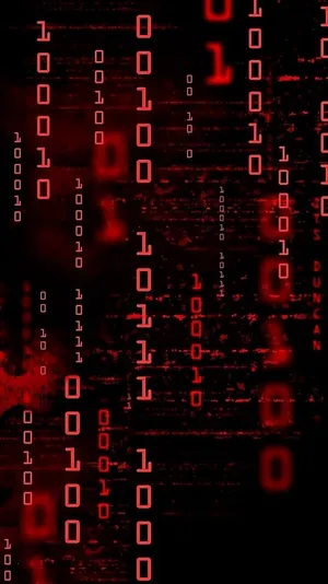 Red Aesthetic Matrix Binary Code Wallpaper