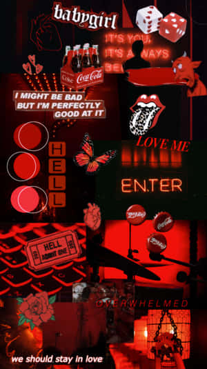 Red And Black E-girl Aesthetic Wallpaper