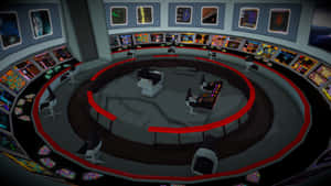 Red And Black Star Trek Enterprise Bridge Wallpaper