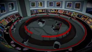 Red And Black Star Trek Enterprise Bridge Wallpaper