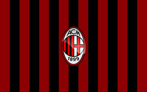 Red And Black Striped Ac Milan Wallpaper