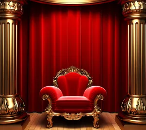 Red And Gold Royal Chair Wallpaper