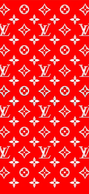 Red And Silver Louis Vuitton Phone Wallpaper